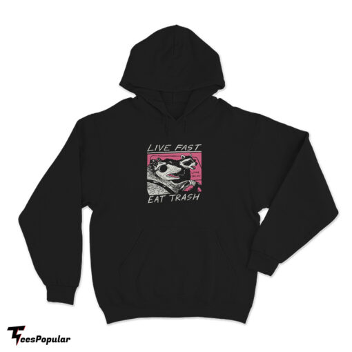 Live Fast Eat Trash Animal Raccoon Hoodie