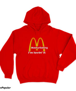 Masturbating I'm Lovin' It Logo Parody Hoodie